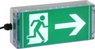 Ex-Escape Sign Luminaires EXIT with silk screened legend PR, 1 x plastic gland M25, 1 x screwing plug M25