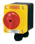 Industry safety switch 10A 3-pole, EMERGENCY-STOP, 1 auxiliary contact