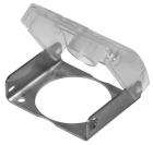 Padlocking facility with plastic flap (blank) for mushroom-head push-button - activated
