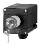 Ex-control unit GHG 411 81, 1 x mushroom-head pushbutton SGT with key release, label  EMERGENCY-STOP