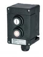 Ex-control unit GHG 411 82, 2 x pushbuttons DRT, label  0, I, START, STOP
