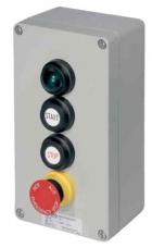 Ex-control unit GHG 413, 1 x signal lamp SIL, 2 x push-button DRT, 1 x mushroom-head push-button SGT