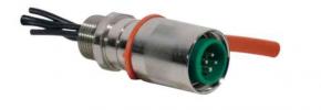 eXLink 4 pole + PE Inlet > 2000 cm³, nickel plated brass, M20, 1,5 mm² wire, 30 cm, with locking device