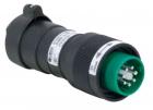 eXLink 6+1 Plug 2.5 mm Crimp, plastic, Cable diameter 7-11 mm, with locking device