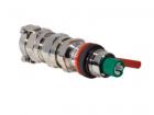 eXLink 4 pole + PE Connector 1.5 mm crimp, nickel plated brass, armoured cable diameter 12-21mm, with locking device