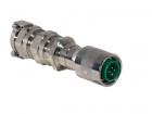 eXLink 4 pole + PE Plug 2.5 mm crimp, nickel plated brass, armoured cable diameter  12-21mm, with locking device