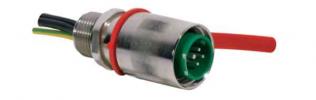 eXLink 4 pole + PE Inlet nickel plated brass, NPT 1/2'', 2,5 mm wire, 30 cm