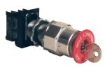 Ex-d built-in components IIB: mushroom-head pushbutton with contact block 1NC + 1NO, with key release,