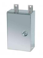 Empty Terminal Enclosure Ex-Cell 12inch/8inch/6inch, 316L stainless steel, vertical fixing lugs, 1/4 turn lock fastening or bolt fastening (-B), no gland plate